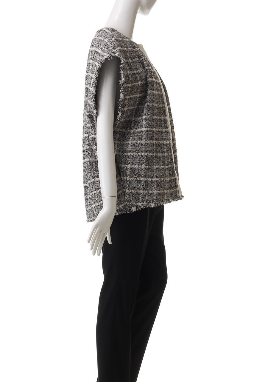 【ハウス オブ ロータス/HOUSE OF LOTUS】のスラブツイードジレ 人気、トレンドファッション・服の通販 founy(ファニー) 　ファッション　Fashion　レディースファッション　Fashion for Women　アウター　Coat / Outerwear Collection　レディースジャケット・軽アウター　Jackets　ジャケット　Jacket, Outerwear　ツイード　Twill, Twill Weave　フォルム　Silhouette, Form　フリンジ　Fringe, Tassel　フロント　Front, Front Design　ベスト　Vest, Waistcoat　リラックス　Relax, Relaxed Fit　other-3|ID: prp329100004421982 ipo3291000000034952628