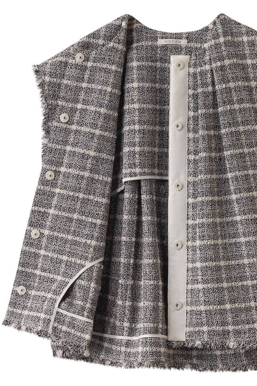 【ハウス オブ ロータス/HOUSE OF LOTUS】のスラブツイードジレ 人気、トレンドファッション・服の通販 founy(ファニー) 　ファッション　Fashion　レディースファッション　Fashion for Women　アウター　Coat / Outerwear Collection　レディースジャケット・軽アウター　Jackets　ジャケット　Jacket, Outerwear　ツイード　Twill, Twill Weave　フォルム　Silhouette, Form　フリンジ　Fringe, Tassel　フロント　Front, Front Design　ベスト　Vest, Waistcoat　リラックス　Relax, Relaxed Fit　other-6|ID: prp329100004421982 ipo3291000000034952631