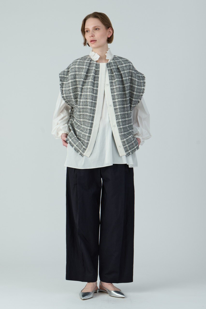 【ハウス オブ ロータス/HOUSE OF LOTUS】のスラブツイードジレ 人気、トレンドファッション・服の通販 founy(ファニー) 　ファッション　Fashion　レディースファッション　Fashion for Women　アウター　Coat / Outerwear Collection　レディースジャケット・軽アウター　Jackets　ジャケット　Jacket, Outerwear　ツイード　Twill, Twill Weave　フォルム　Silhouette, Form　フリンジ　Fringe, Tassel　フロント　Front, Front Design　ベスト　Vest, Waistcoat　リラックス　Relax, Relaxed Fit　other-8|ID: prp329100004421982 ipo3291000000034952635