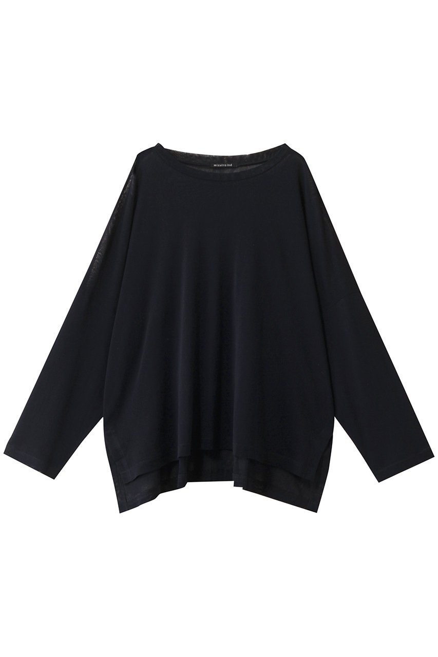 【ミズイロ インド/mizuiro ind】のmesh long slv wide T Tシャツ インテリア・キッズ・メンズ・レディースファッション・服の通販 founy(ファニー) 　ファッション　Fashion　レディースファッション　Fashion for Women　トップス・カットソー　Cut & Sew Tops　シャツ・ブラウス・オフィスカジュアル　Elegant Blouses & Button-Ups　ロングTシャツ・Tシャツ　Longline T-Shirts & Tees　カットソー・ベーシックTシャツ　Cut-and-Sewn Tops / Stretch Tees & Basics　シアー　Sheer, See-Through　シンプル　Simple, Minimal　スリーブ　Sleeve, Long Sleeve / Short Sleeve　メッシュ　Mesh, Net Fabric　ロング　Long, Long-Length　夏　Summer　春　Spring　S/S・春夏　SS, Spring/Summer, Warm Season　navyA|ID: prp329100004421985 ipo3291000000032809200