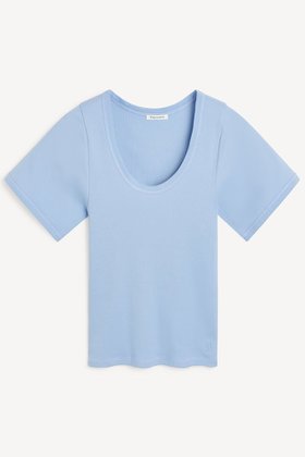 【バイ マレーネ ビルガー/BY MALENE BIRGER】 LUNAI クラシックデザインショートスリーブTシャツ人気、トレンドファッション・服の通販 founy(ファニー) ファッション Fashion レディースファッション WOMEN トップス・カットソー Tops/Tshirt シャツ/ブラウス Shirts/Blouses ロング / Tシャツ T-Shirts カットソー Cut and Sewn クラシック Classic ショート Short シンプル Simple スリム Slim スリーブ Sleeve デコルテ Decolletage デニム Denim フィット Fit フェミニン Feminine ワイド Wide NEW・新作・新着・新入荷 New Arrivals |ID:prp329100004421998