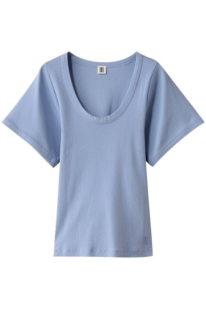 【バイ マレーネ ビルガー/BY MALENE BIRGER】のLUNAI クラシックデザインショートスリーブTシャツ インテリア・キッズ・メンズ・レディースファッション・服の通販 founy(ファニー) https://founy.com/ ファッション Fashion レディースファッション Fashion for Women トップス・カットソー Cut & Sew Tops シャツ・ブラウス・オフィスカジュアル Elegant Blouses & Button-Ups ロングTシャツ・Tシャツ Longline T-Shirts & Tees カットソー・ベーシックTシャツ Cut-and-Sewn Tops / Stretch Tees & Basics クラシック Classic, Timeless Style ショート Short, Short Length シンプル Simple, Minimal スリム Slim, Slim Fit スリーブ Sleeve, Long Sleeve / Short Sleeve デコルテ Décolleté, Neckline デニム Denim, Jeans Material フィット Fit, Slim Fit フェミニン Feminine, Girly ワイド Wide, Wide Fit |ID: prp329100004421998 ipo3291000000032861630