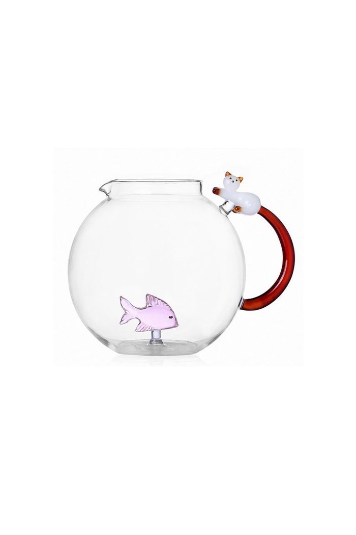 【イッケンドルフ/ICHENDORF / GOODS】のTabby cat ジャグ 2.4L ピンクフィッシュ & ホワイトキャット with アンバーテール インテリア・キッズ・メンズ・レディースファッション・服の通販 founy(ファニー) https://founy.com/ ガラス Glass テーブル Table 再入荷 Restock/Back In Stock/Re Arrival |ID: prp329100004422041 ipo3291000000030879357