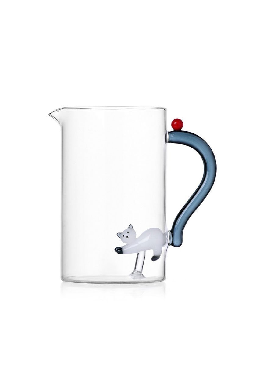【イッケンドルフ/ICHENDORF / GOODS】のTabby cat ジャグ 1.5L ホワイトキャット with スモークテール インテリア・キッズ・メンズ・レディースファッション・服の通販 founy(ファニー) 　イタリア　Italy　ガラス　Glass, Glassware　シンプル　Simple, Minimal　テーブル　Table, Dining Table　ミラノ　Milano Style, Italian-Inspired　-|ID: prp329100004422042 ipo3291000000035556265