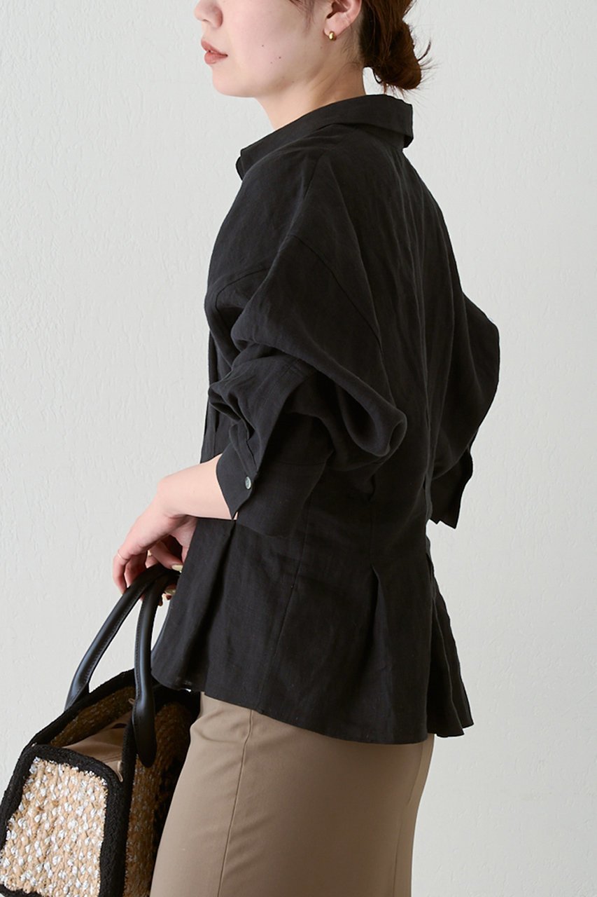 【ガリャルダガランテ/GALLARDAGALANTE】のウエストシェイプシャツ 人気、トレンドファッション・服の通販 founy(ファニー) 　ファッション　Fashion　レディースファッション　Fashion for Women　トップス・カットソー　Cut & Sew Tops　シャツ・ブラウス・オフィスカジュアル　Elegant Blouses & Button-Ups　シェイプ　Shape, Slim Fit　スキッパー　Skipper, Open Collar　スリーブ　Sleeve, Long Sleeve / Short Sleeve　デニム　Denim, Jeans Material　ロング　Long, Long-Length　ワイド　Wide, Wide Fit　other-8|ID: prp329100004423925 ipo3291000000032685436