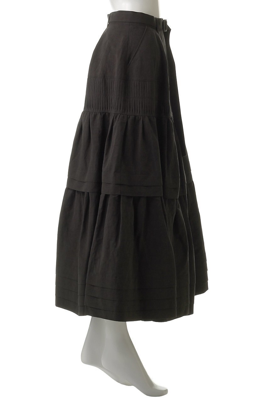 【オブリオ/AUBRIOT】のリネンコットン ティアードスカート 人気、トレンドファッション・服の通販 founy(ファニー) 　ファッション　Fashion　レディースファッション　Fashion for Women　スカート　Skirts　ティアードスカート　Tiered Skirts　ロングスカート　Long Skirts / Maxi & Midi Skirts　エレガント 上品　Elegant　ギャザー　Gathered, Ruffled　タイプライター　Typewriter Fabric, Crisp Cotton　タンブラー　Tumbler, Travel Mug　ティアードスカート　Tiered Skirt, Flounced Skirt　フォルム　Silhouette, Form　リネン　Linen, Linen Fabric　ロング　Long, Long-Length　ヴィンテージ　Vintage Style　other-3|ID: prp329100004423926 ipo3291000000036756379