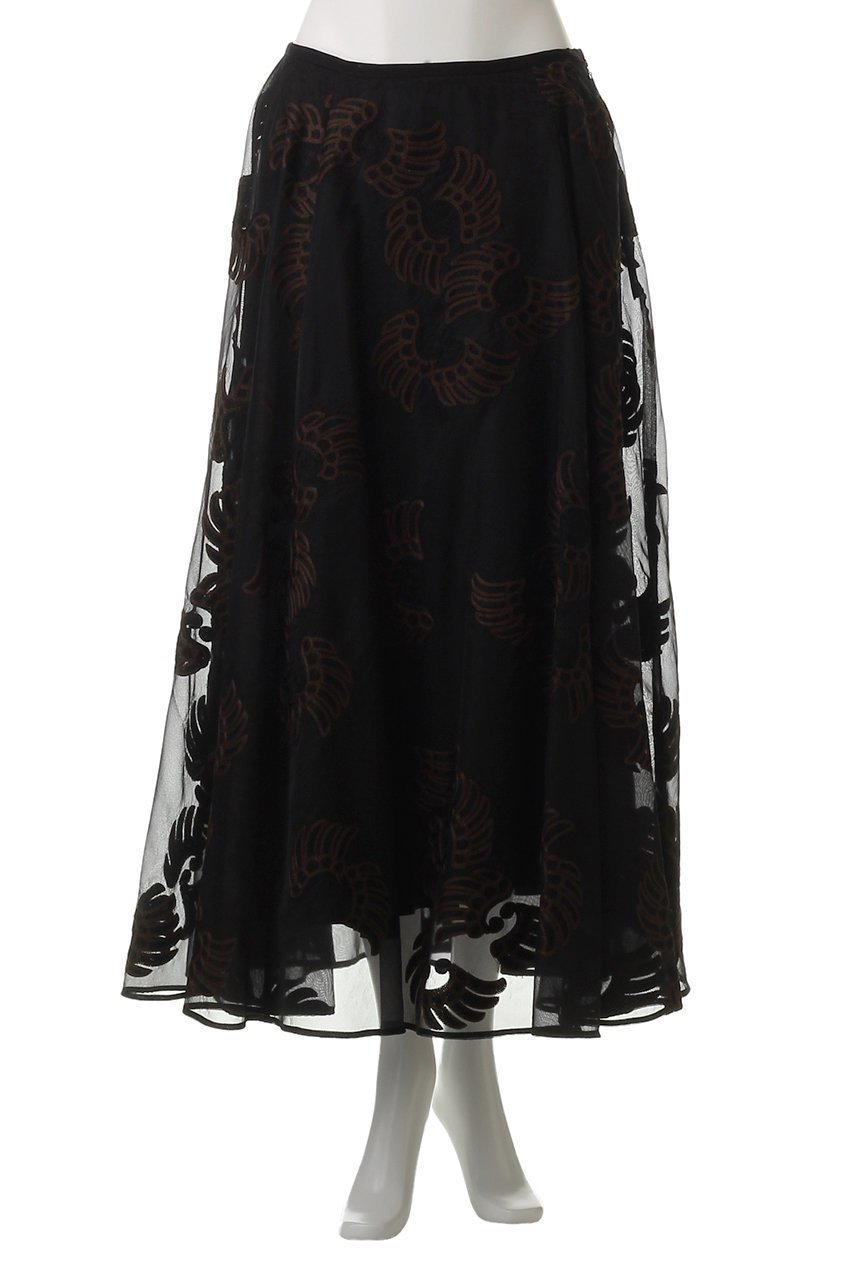 【オブリオ/AUBRIOT】のオーガンザフレアスカート 人気、トレンドファッション・服の通販 founy(ファニー) 　ファッション　Fashion　レディースファッション　Fashion for Women　スカート　Skirts　Aライン・フレアスカート　A-Line & Flared Skirts　ロングスカート　Long Skirts / Maxi & Midi Skirts　インド　Indian Textile　エレガント 上品　Elegant　オリエンタル　Oriental Pattern　オーガンジー　Organza Fabric　ハンド　Hand, Handmade　フェザー　Feather, Feather Detail　フレア　Flare, Flared　モチーフ　Motif, Design Theme　ラグジュアリー　Luxury, Elegant　ロング　Long, Long-Length　other-2|ID: prp329100004423927 ipo3291000000035813350