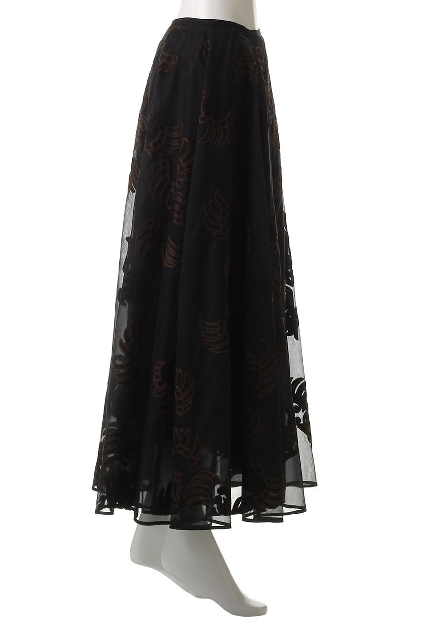 【オブリオ/AUBRIOT】のオーガンザフレアスカート 人気、トレンドファッション・服の通販 founy(ファニー) 　ファッション　Fashion　レディースファッション　Fashion for Women　スカート　Skirts　Aライン・フレアスカート　A-Line & Flared Skirts　ロングスカート　Long Skirts / Maxi & Midi Skirts　インド　Indian Textile　エレガント 上品　Elegant　オリエンタル　Oriental Pattern　オーガンジー　Organza Fabric　ハンド　Hand, Handmade　フェザー　Feather, Feather Detail　フレア　Flare, Flared　モチーフ　Motif, Design Theme　ラグジュアリー　Luxury, Elegant　ロング　Long, Long-Length　other-3|ID: prp329100004423927 ipo3291000000035813351