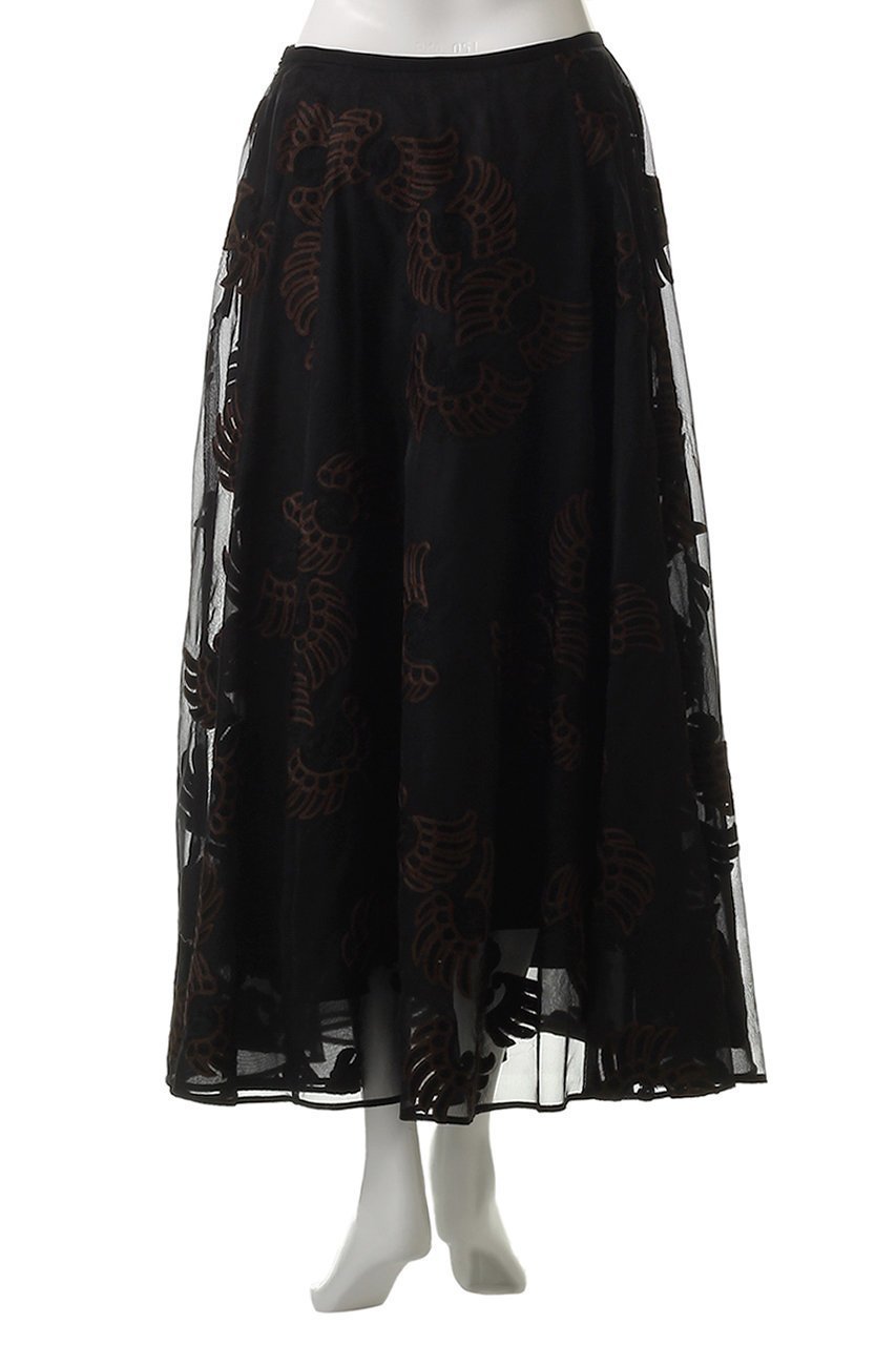 【オブリオ/AUBRIOT】のオーガンザフレアスカート 人気、トレンドファッション・服の通販 founy(ファニー) 　ファッション　Fashion　レディースファッション　Fashion for Women　スカート　Skirts　Aライン・フレアスカート　A-Line & Flared Skirts　ロングスカート　Long Skirts / Maxi & Midi Skirts　インド　Indian Textile　エレガント 上品　Elegant　オリエンタル　Oriental Pattern　オーガンジー　Organza Fabric　ハンド　Hand, Handmade　フェザー　Feather, Feather Detail　フレア　Flare, Flared　モチーフ　Motif, Design Theme　ラグジュアリー　Luxury, Elegant　ロング　Long, Long-Length　other-4|ID: prp329100004423927 ipo3291000000035813354