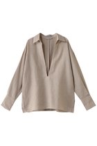 【オブリオ/AUBRIOT】のリネン深Vネック プルオーバーシャツ ライトベージュ|ID: prp329100004423930 ipo3291000000035822417