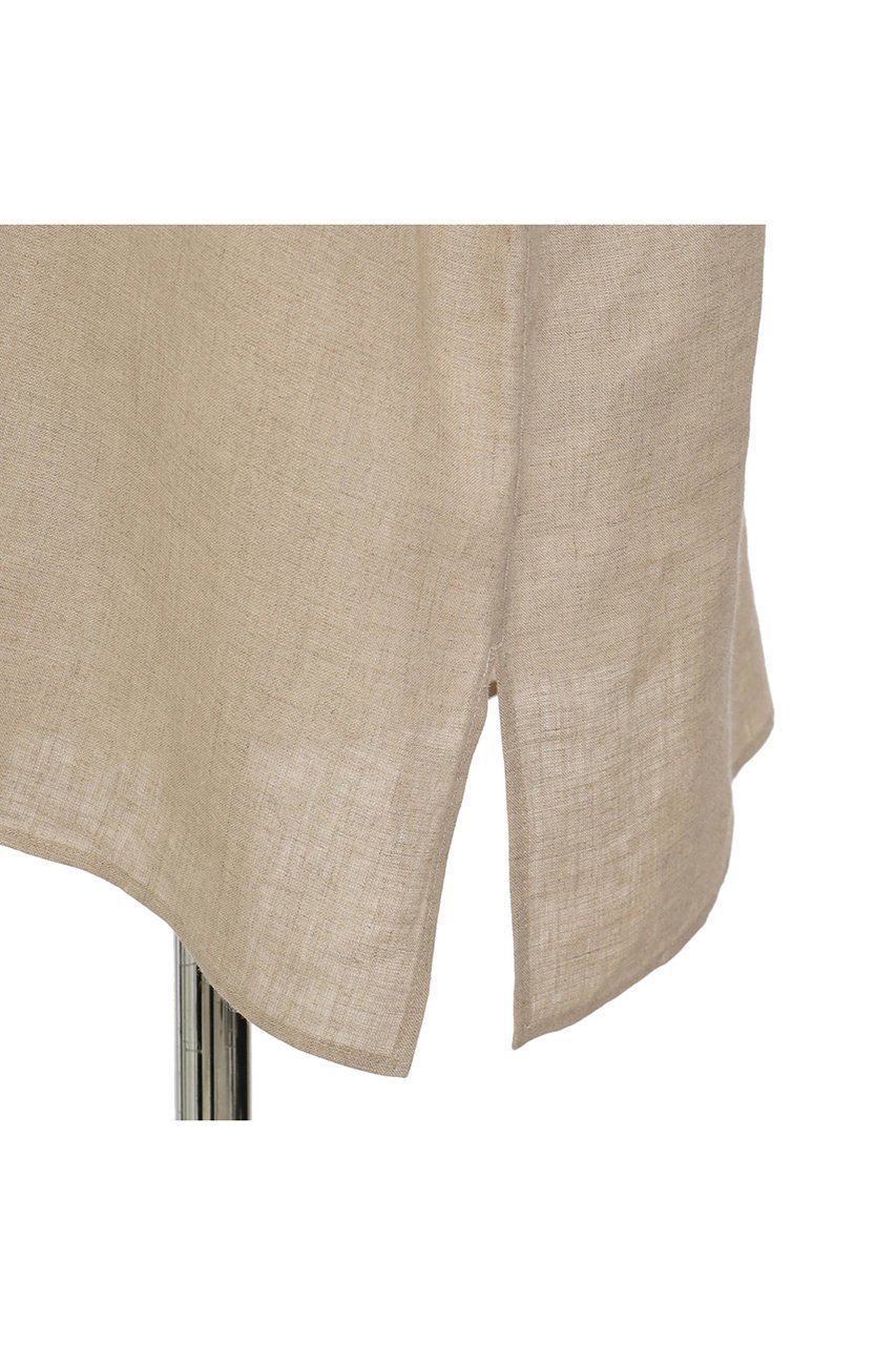 【オブリオ/AUBRIOT】のリネン深Vネック プルオーバーシャツ 人気、トレンドファッション・服の通販 founy(ファニー) 　ファッション　Fashion　レディースファッション　Fashion for Women　トップス・カットソー　Cut & Sew Tops　シャツ・ブラウス・オフィスカジュアル　Elegant Blouses & Button-Ups　カジュアルプルオーバー・ニットトップス　Pullovers & Knit Tops / Casual Pullovers　Vネックトップス　V-Neck Tops / V-Cut Neckline Shirts　イタリア　Italy　スリーブ　Sleeve, Long Sleeve / Short Sleeve　デニム　Denim, Jeans Material　リネン　Linen, Linen Fabric　ロング　Long, Long-Length　エレガント 上品　Elegant　other-7|ID: prp329100004423930 ipo3291000000035822423