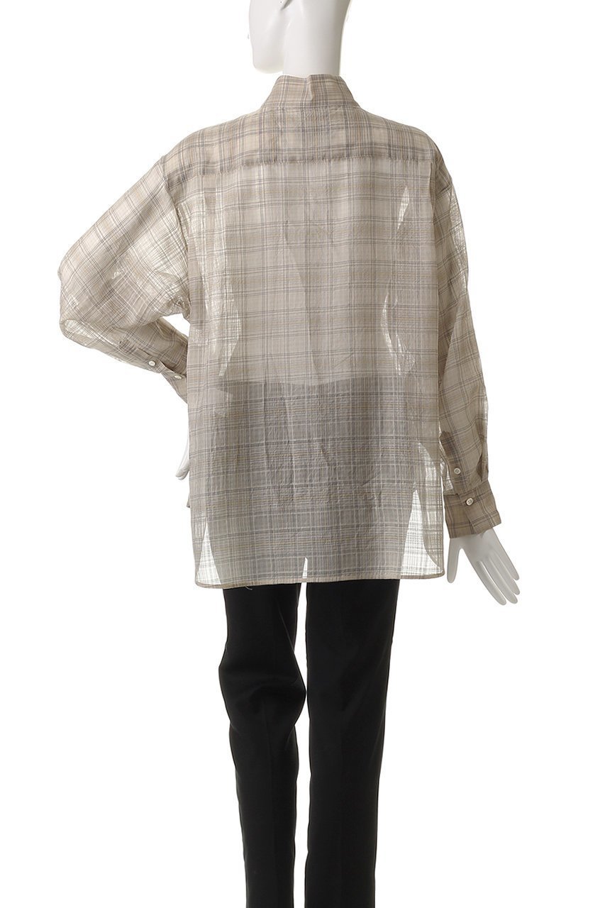 【オブリオ/AUBRIOT】のシアーチェックシャツ 人気、トレンドファッション・服の通販 founy(ファニー) 　ファッション　Fashion　レディースファッション　Fashion for Women　トップス・カットソー　Cut & Sew Tops　シャツ・ブラウス・オフィスカジュアル　Elegant Blouses & Button-Ups　イタリア　Italy　シアー　Sheer, See-Through　シルク　Silk, 100% Silk　スリーブ　Sleeve, Long Sleeve / Short Sleeve　チェック　Check, Plaid, Tartan　リラックス　Relax, Relaxed Fit　ロング　Long, Long-Length　other-4|ID: prp329100004423931 ipo3291000000036070823