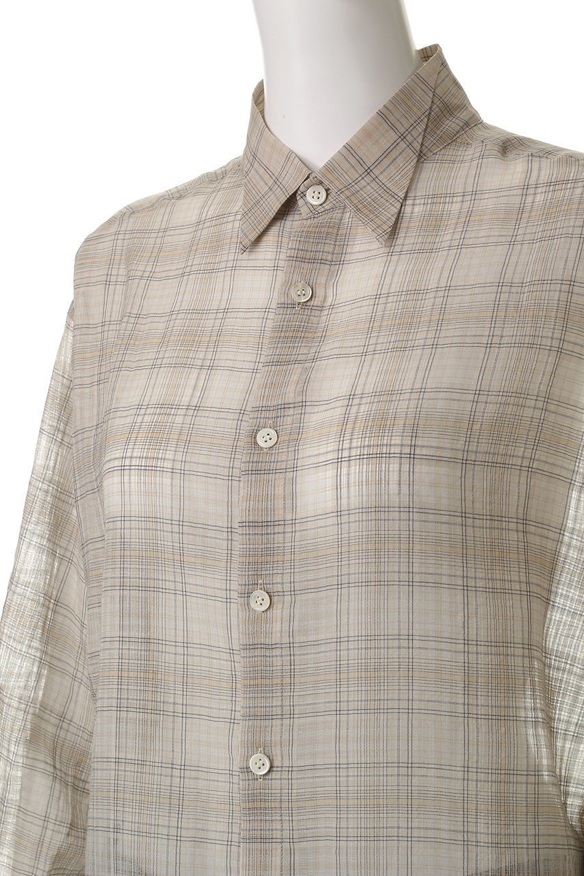 【オブリオ/AUBRIOT】のシアーチェックシャツ 人気、トレンドファッション・服の通販 founy(ファニー) 　ファッション　Fashion　レディースファッション　Fashion for Women　トップス・カットソー　Cut & Sew Tops　シャツ・ブラウス・オフィスカジュアル　Elegant Blouses & Button-Ups　イタリア　Italy　シアー　Sheer, See-Through　シルク　Silk, 100% Silk　スリーブ　Sleeve, Long Sleeve / Short Sleeve　チェック　Check, Plaid, Tartan　リラックス　Relax, Relaxed Fit　ロング　Long, Long-Length　other-5|ID: prp329100004423931 ipo3291000000036070825