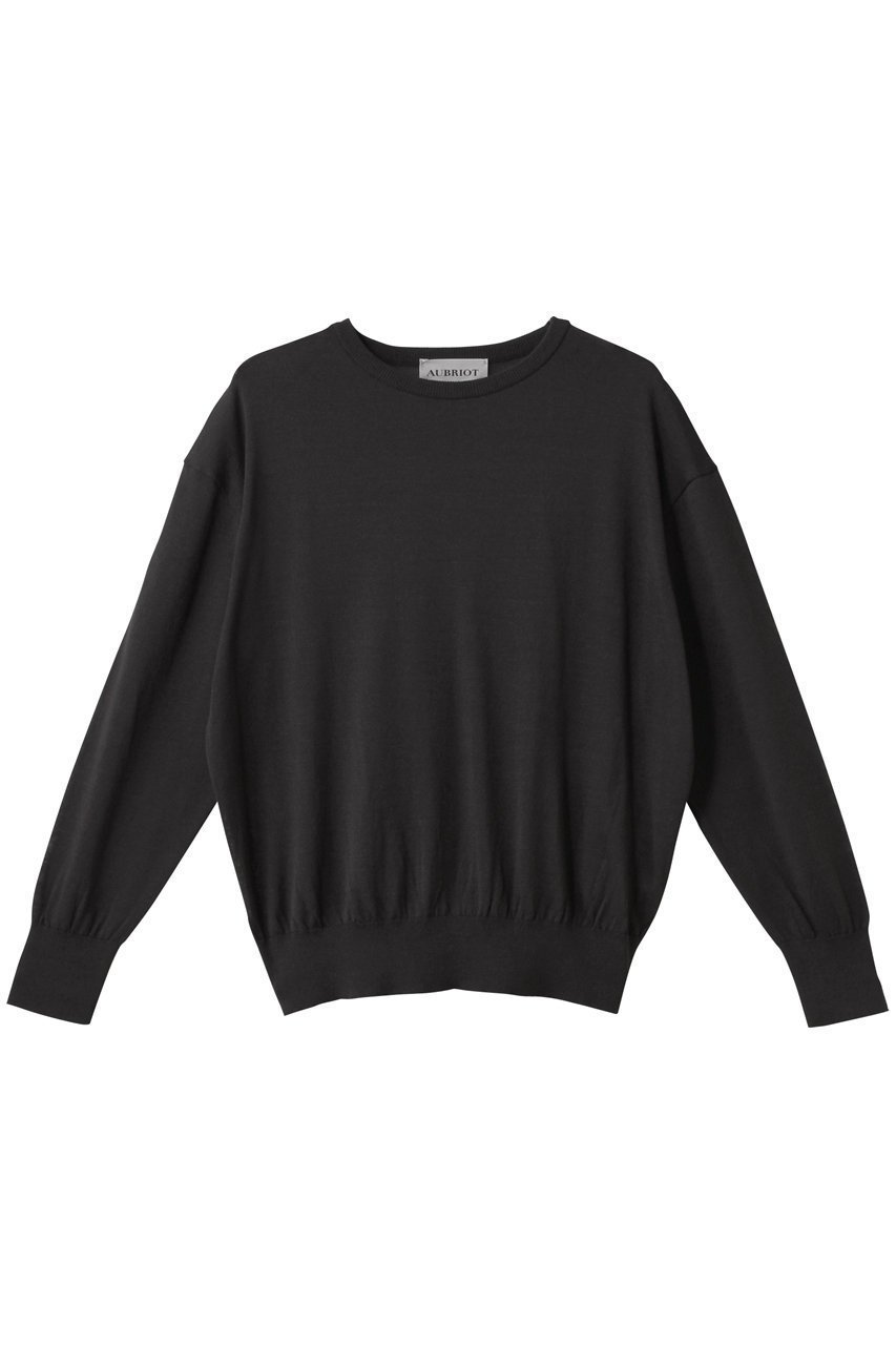 【オブリオ/AUBRIOT】のコットンシルク クルーネックセーター インテリア・キッズ・メンズ・レディースファッション・服の通販 founy(ファニー) ファッション Fashion レディースファッション Fashion for Women トップス・カットソー Cut & Sew Tops ニット Knit Tops & Sweaters カジュアルプルオーバー・ニットトップス Pullovers & Knit Tops / Casual Pullovers シルク Silk, 100% Silk シルケット Silket, Silky Cotton シンプル Simple, Minimal フォルム Silhouette, Form ミックス Mix, Mixed Style リラックス Relax, Relaxed Fit エレガント 上品 Elegant 日本製 Made In Japan スミクロ|ID: prp329100004423934 ipo3291000000035622810