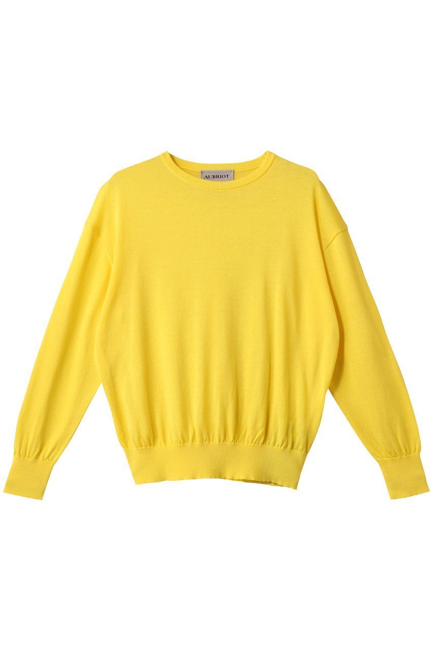 【オブリオ/AUBRIOT】のコットンシルク クルーネックセーター インテリア・キッズ・メンズ・レディースファッション・服の通販 founy(ファニー) ファッション Fashion レディースファッション Fashion for Women トップス・カットソー Cut & Sew Tops ニット Knit Tops & Sweaters カジュアルプルオーバー・ニットトップス Pullovers & Knit Tops / Casual Pullovers シルク Silk, 100% Silk シルケット Silket, Silky Cotton シンプル Simple, Minimal フォルム Silhouette, Form ミックス Mix, Mixed Style リラックス Relax, Relaxed Fit エレガント 上品 Elegant 日本製 Made In Japan イエロー|ID: prp329100004423934 ipo3291000000035622811