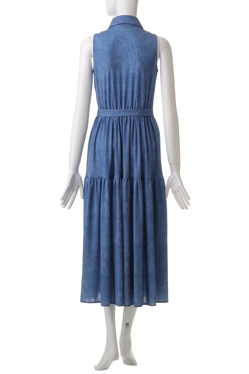 【コルコバード/CORCOVADO】のデニムプリントスリーブレスシャツドレス 人気、トレンドファッション・服の通販 founy(ファニー) 　ファッション　Fashion　レディースファッション　Fashion for Women　ワンピース　Dresses　フォーマル・パーティードレス・結婚式用ドレス　Elegant & Casual Dresses　チュニック　Tunic Tops & Dresses　チュニック　Tunic, Long Top　デニム　Denim, Jeans Material　ドレス　Dress, One-Piece　ドレープ　Drape, Draping Fabric　エレガント 上品　Elegant　夏　Summer　other-4|ID: prp329100004423943 ipo3291000000035560278