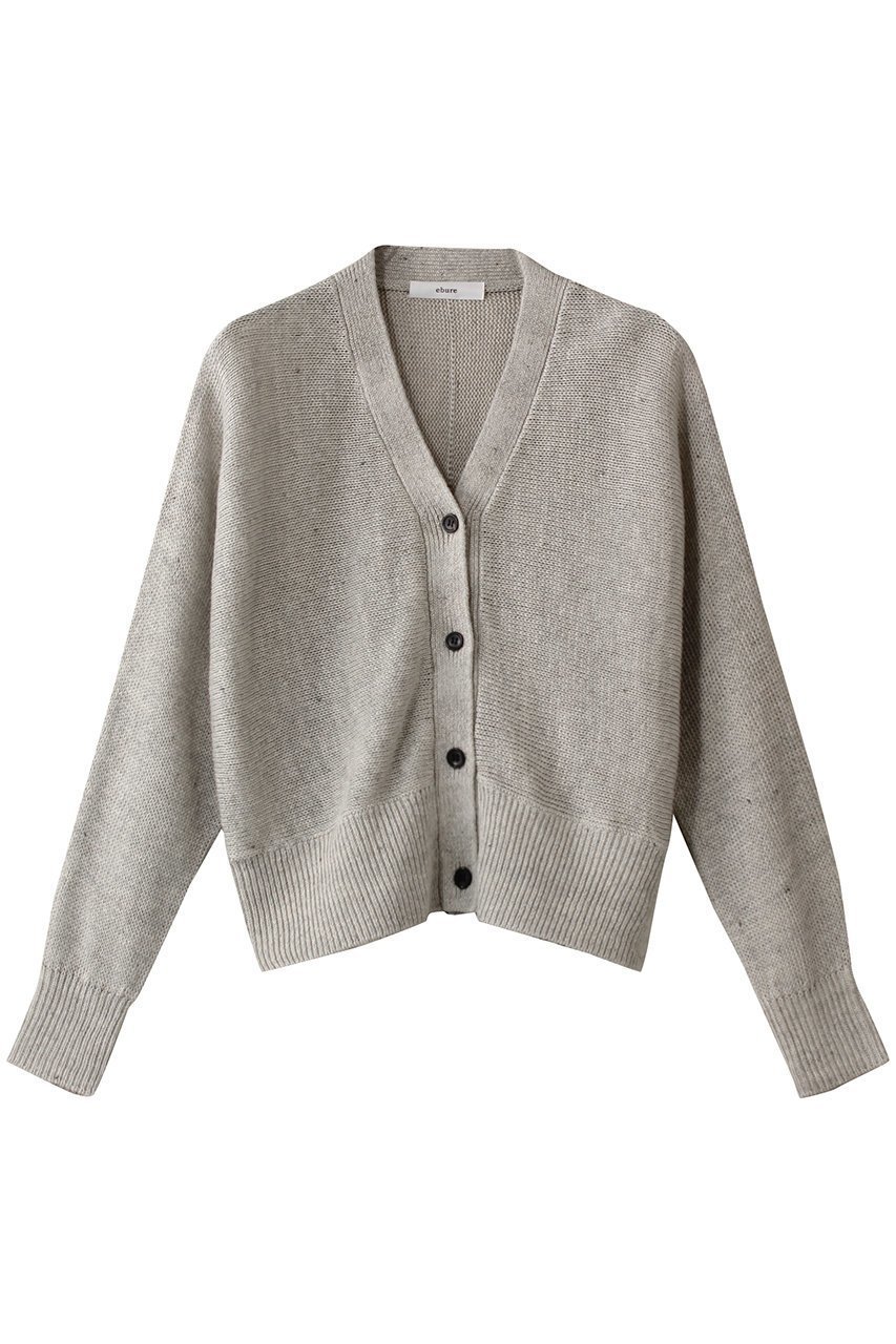 【エブール/ebure】のメランジカラーリネン Vネックニットカーディガン インテリア・キッズ・メンズ・レディースファッション・服の通販 founy(ファニー) 　ファッション　Fashion　レディースファッション　Fashion for Women　トップス・カットソー　Cut & Sew Tops　ニット　Knit Tops & Sweaters　カーディガン・羽織り　Layered Style Cardigans　Vネックトップス　V-Neck Tops / V-Cut Neckline Shirts　カーディガン　Cardigan, Knitwear　リネン　Linen, Linen Fabric　ライトグレー|ID: prp329100004423952 ipo3291000000032944038