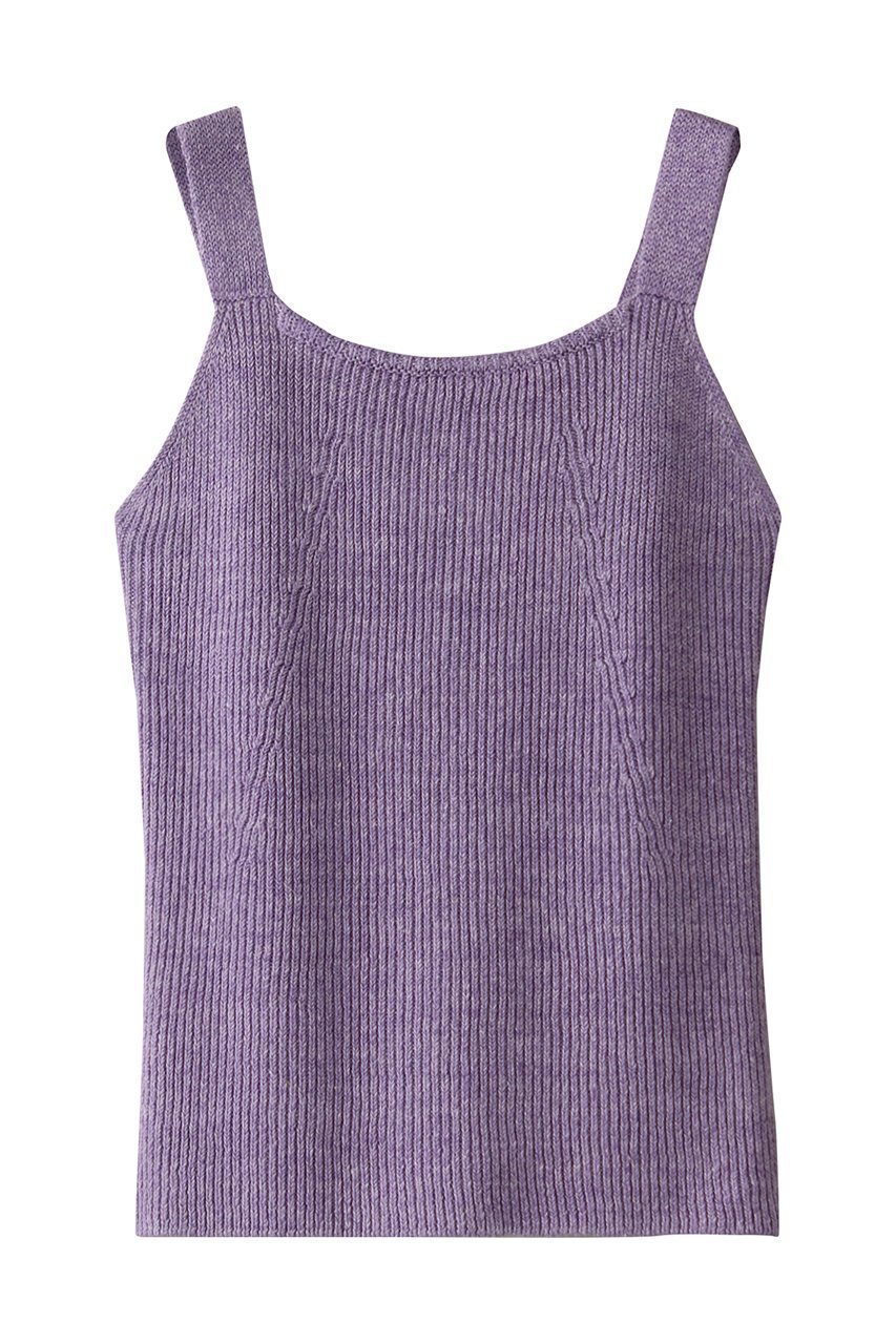 【エブール/ebure】のメランジカラーリネン スリーブレスニットトップス インテリア・キッズ・メンズ・レディースファッション・服の通販 founy(ファニー) 　ファッション　Fashion　レディースファッション　Fashion for Women　トップス・カットソー　Cut & Sew Tops　ニット　Knit Tops & Sweaters　カジュアルプルオーバー・ニットトップス　Pullovers & Knit Tops / Casual Pullovers　カーディガン　Cardigan, Knitwear　ショート　Short, Short Length　ストレッチ　Stretch, Stretchy Fabric　リネン　Linen, Linen Fabric　パープル|ID: prp329100004423953 ipo3291000000032944088