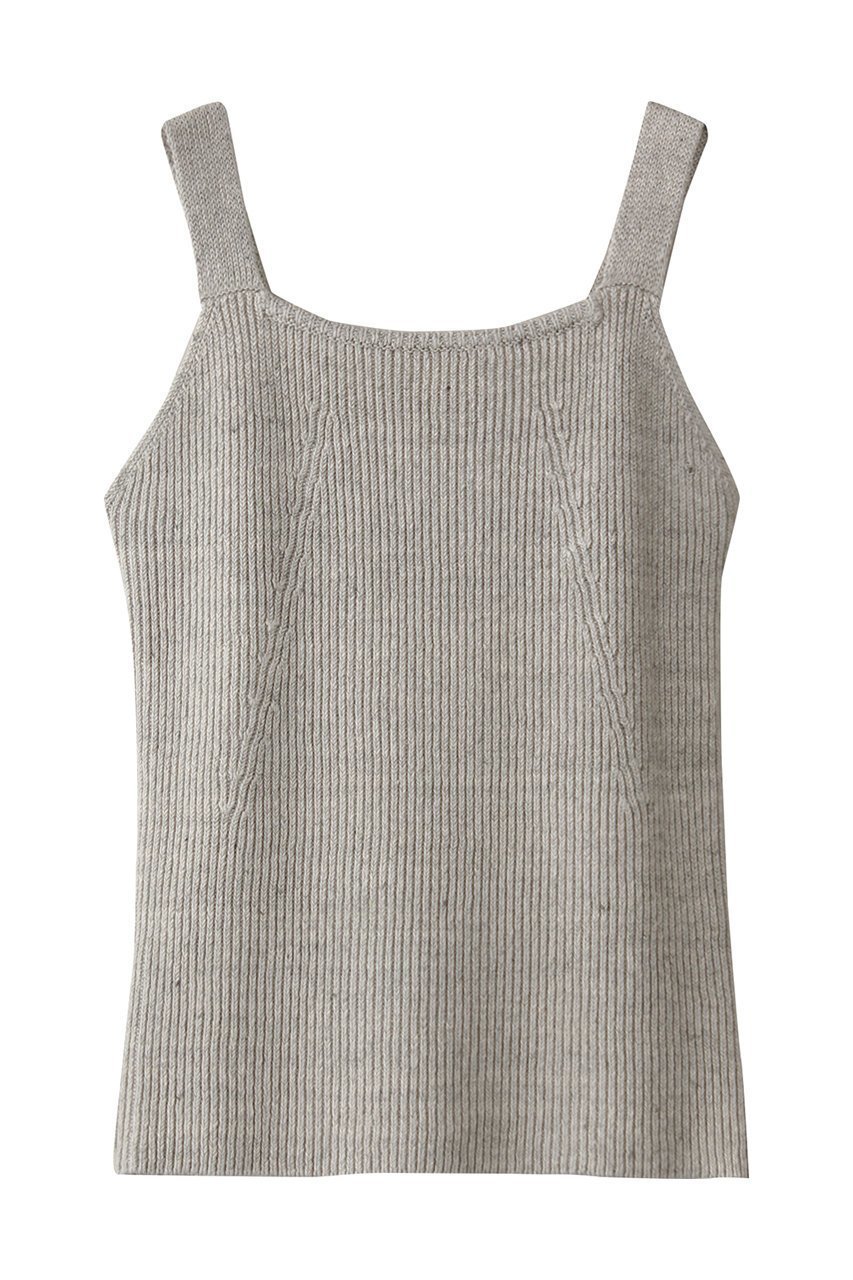 【エブール/ebure】のメランジカラーリネン スリーブレスニットトップス インテリア・キッズ・メンズ・レディースファッション・服の通販 founy(ファニー) 　ファッション　Fashion　レディースファッション　Fashion for Women　トップス・カットソー　Cut & Sew Tops　ニット　Knit Tops & Sweaters　カジュアルプルオーバー・ニットトップス　Pullovers & Knit Tops / Casual Pullovers　カーディガン　Cardigan, Knitwear　ショート　Short, Short Length　ストレッチ　Stretch, Stretchy Fabric　リネン　Linen, Linen Fabric　ライトグレー|ID: prp329100004423953 ipo3291000000032944098