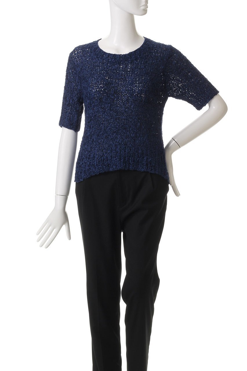 【エブール/ebure】のシルクテープハンドニット ハーフスリーブトップス 人気、トレンドファッション・服の通販 founy(ファニー) 　ファッション　Fashion　レディースファッション　Fashion for Women　トップス・カットソー　Cut & Sew Tops　ニット　Knit Tops & Sweaters　カジュアルプルオーバー・ニットトップス　Pullovers & Knit Tops / Casual Pullovers　おすすめ　Recommended / Our Picks　イタリア　Italy　インナー　Innerwear　コンパクト　Compact, Small Size　シルク　Silk, 100% Silk　半袖　Short Sleeve, Half Sleeve　手編み　Hand-Knitted, Handmade Knit　other-2|ID: prp329100004423954 ipo3291000000032944153