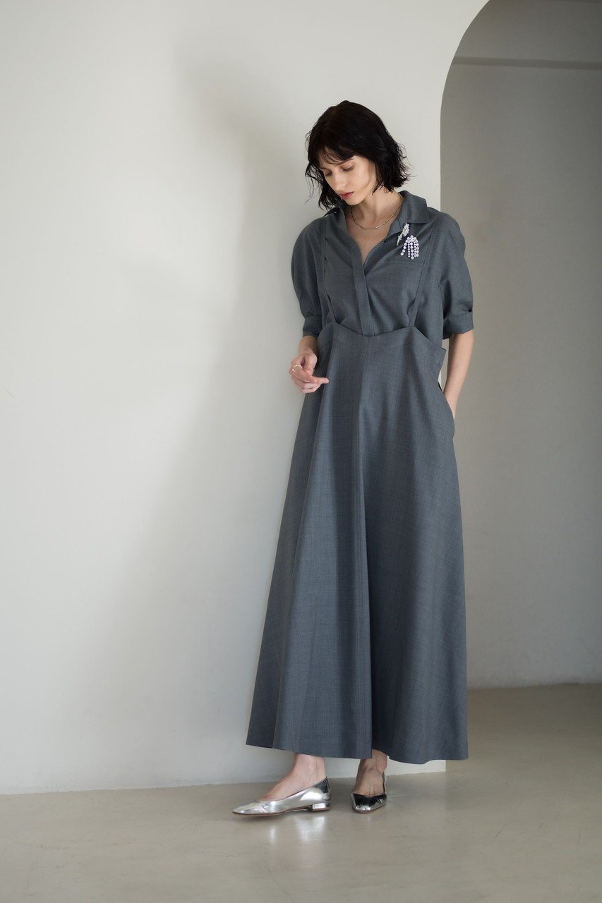 【エブール/ebure】のライトトロピカルウール フレアワンピース 人気、トレンドファッション・服の通販 founy(ファニー) 　ファッション　Fashion　レディースファッション　Fashion for Women　ワンピース　Dresses　チュニック　Tunic Tops & Dresses　なめらか　Smooth, Silky Texture　クール　Cool, Chic　チュニック　Tunic, Long Top　バランス　Balance, Style Balance　フォルム　Silhouette, Form　フレア　Flare, Flared　ポケット　Pocket, Pocket Detail　マニッシュ　Mannish, Boyish　リブニット　Rib Knit, Ribbed Knit　軽量　Lightweight, Ultra Light　other-7|ID: prp329100004423958 ipo3291000000032870194
