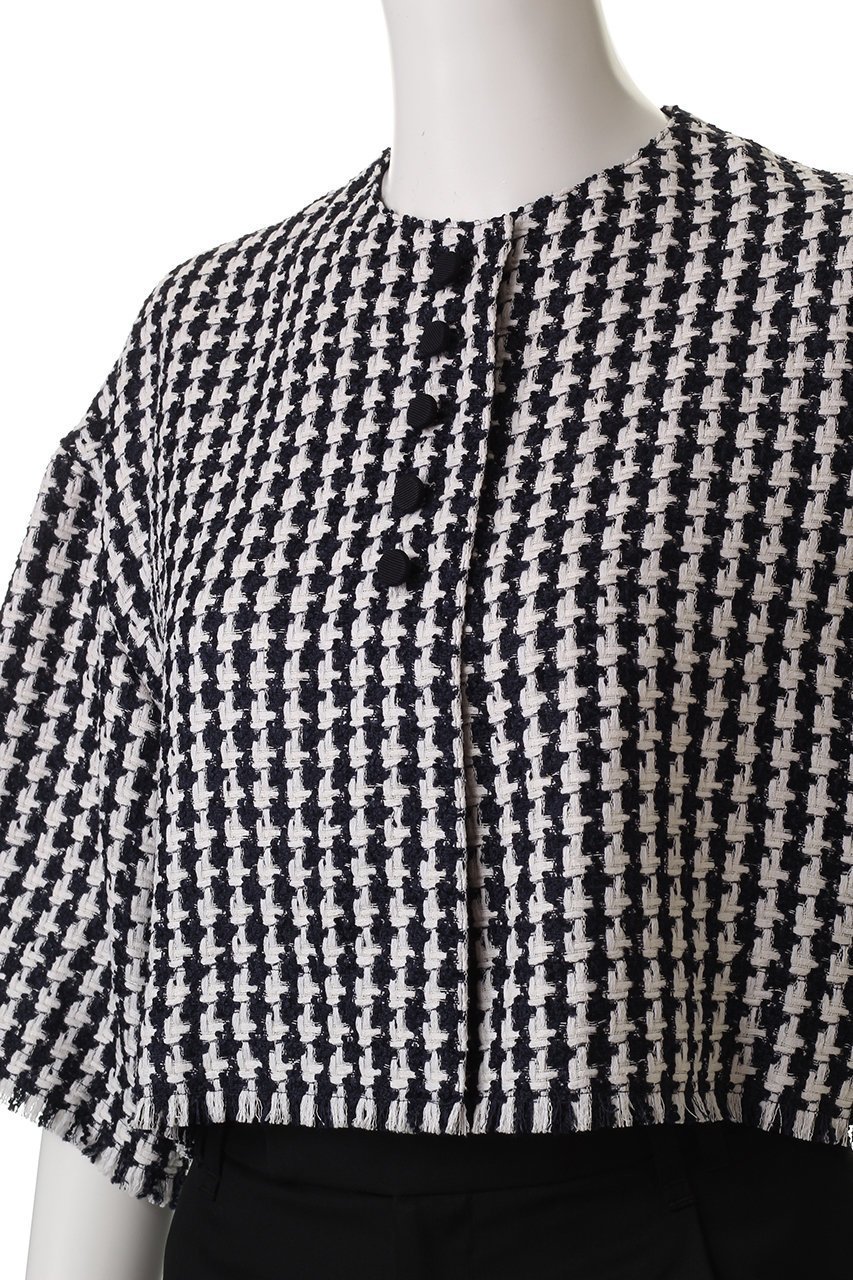 【オブリオ/AUBRIOT】のハウンドトゥース クロップドジャケット 人気、トレンドファッション・服の通販 founy(ファニー) 　ファッション　Fashion　レディースファッション　Fashion for Women　アウター　Coat / Outerwear Collection　レディースジャケット・軽アウター　Jackets　イタリア　Italy　クラシック　Classic, Timeless Style　シンプル　Simple, Minimal　ジャケット　Jacket, Outerwear　ツイード／ツィード　Choker, Choker Necklace　ハウンドトゥース　Houndstooth, Dogtooth Check　リラックス　Relax, Relaxed Fit　other-5|ID: prp329100004423970 ipo3291000000035825381