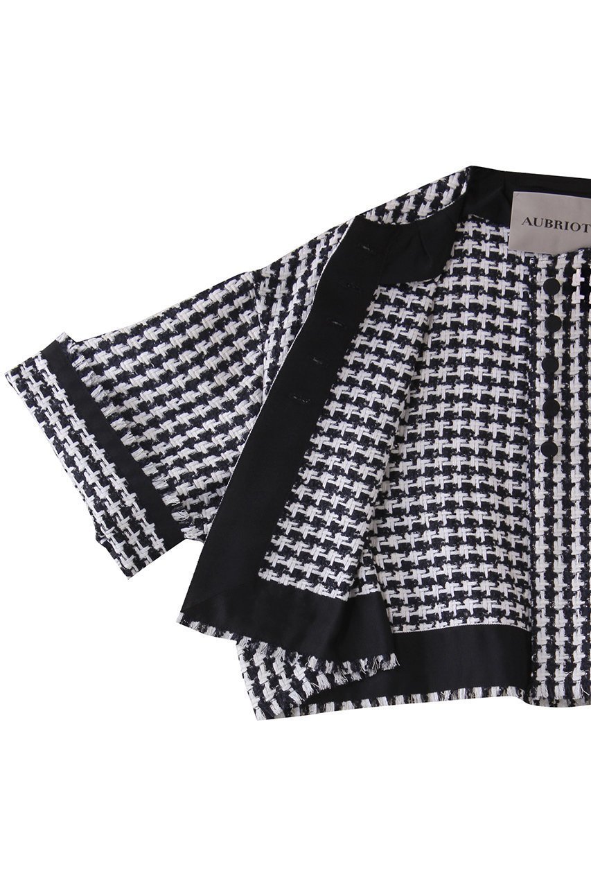 【オブリオ/AUBRIOT】のハウンドトゥース クロップドジャケット 人気、トレンドファッション・服の通販 founy(ファニー) 　ファッション　Fashion　レディースファッション　Fashion for Women　アウター　Coat / Outerwear Collection　レディースジャケット・軽アウター　Jackets　イタリア　Italy　クラシック　Classic, Timeless Style　シンプル　Simple, Minimal　ジャケット　Jacket, Outerwear　ツイード／ツィード　Choker, Choker Necklace　ハウンドトゥース　Houndstooth, Dogtooth Check　リラックス　Relax, Relaxed Fit　other-6|ID: prp329100004423970 ipo3291000000035825382