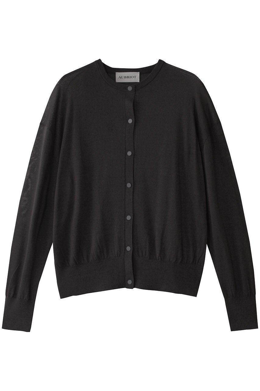 【オブリオ/AUBRIOT】のコットンシルク クルーネックカーディガン インテリア・キッズ・メンズ・レディースファッション・服の通販 founy(ファニー) 　ファッション　Fashion　レディースファッション　Fashion for Women　トップス・カットソー　Cut & Sew Tops　ニット　Knit Tops & Sweaters　カーディガン・羽織り　Layered Style Cardigans　カーディガン　Cardigan, Knitwear　シルク　Silk, 100% Silk　シルケット　Silket, Silky Cotton　フォルム　Silhouette, Form　ボックス　Boxy, Box Shape　ミックス　Mix, Mixed Style　リラックス　Relax, Relaxed Fit　日本製　Made In Japan　スミクロ|ID: prp329100004423973 ipo3291000000036884898