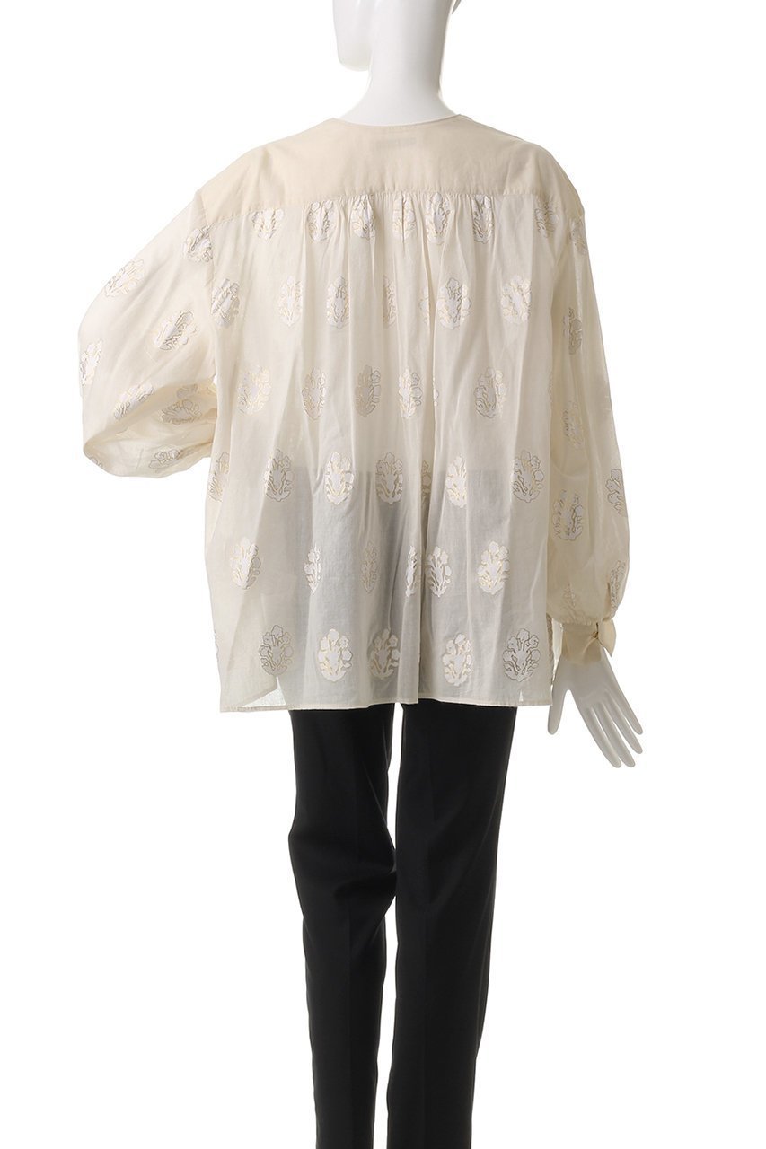 【ヌキテパ/NE QUITTEZ PAS】のCOTTON VOILE SEDUM FOIL プリント ギャザーブラウス 人気、トレンドファッション・服の通販 founy(ファニー) 　ファッション　Fashion　レディースファッション　Fashion for Women　トップス・カットソー　Cut & Sew Tops　シャツ・ブラウス・オフィスカジュアル　Elegant Blouses & Button-Ups　ギャザー　Gathered, Ruffled　スリーブ　Sleeve, Long Sleeve / Short Sleeve　フェミニン　Feminine, Girly　プリント　Print, Printed Pattern　ロング　Long, Long-Length　春　Spring　other-4|ID: prp329100004423976 ipo3291000000032854882