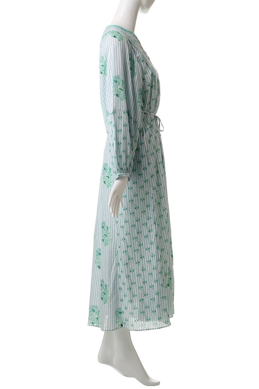 【ヌキテパ/NE QUITTEZ PAS】のCOTTON JACQUARD LILY プリント シャーリングワンピース 人気、トレンドファッション・服の通販 founy(ファニー) 　ファッション　Fashion　レディースファッション　Fashion for Women　ワンピース　Dresses　チュニック　Tunic Tops & Dresses　ギャザー　Gathered, Ruffled　サンダル　Sandals, Summer Shoes　シャーリング　Shirring, Ruched　ストライプ　Stripe, Striped Pattern　スニーカー　Sneakers, Trainers　チュニック　Tunic, Long Top　プリント　Print, Printed Pattern　ロング　Long, Long-Length　other-3|ID: prp329100004423978 ipo3291000000032870078