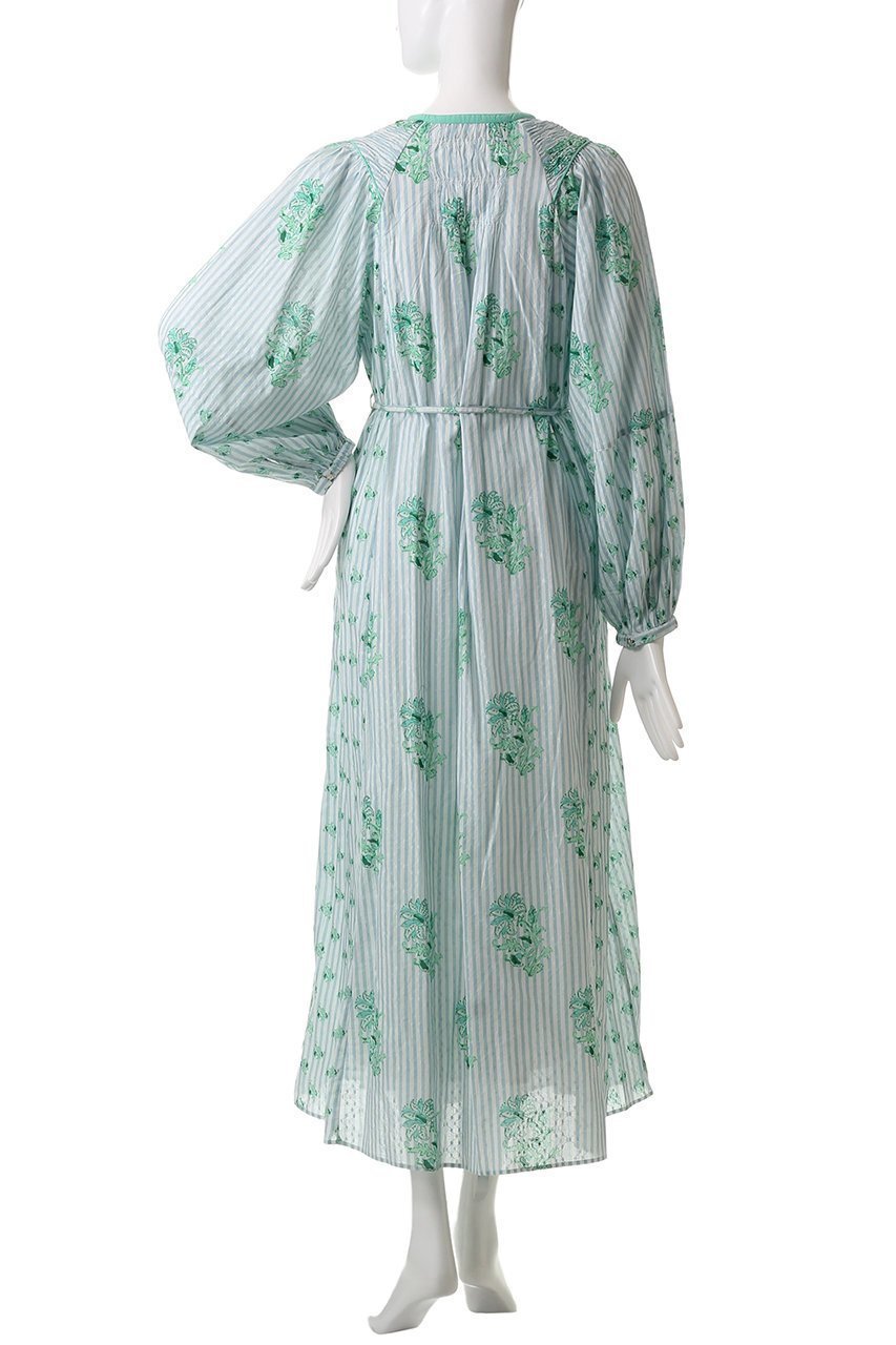 【ヌキテパ/NE QUITTEZ PAS】のCOTTON JACQUARD LILY プリント シャーリングワンピース 人気、トレンドファッション・服の通販 founy(ファニー) 　ファッション　Fashion　レディースファッション　Fashion for Women　ワンピース　Dresses　チュニック　Tunic Tops & Dresses　ギャザー　Gathered, Ruffled　サンダル　Sandals, Summer Shoes　シャーリング　Shirring, Ruched　ストライプ　Stripe, Striped Pattern　スニーカー　Sneakers, Trainers　チュニック　Tunic, Long Top　プリント　Print, Printed Pattern　ロング　Long, Long-Length　other-4|ID: prp329100004423978 ipo3291000000032870084