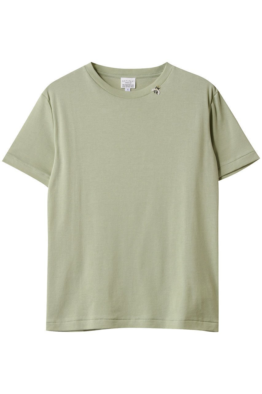 【アンティパスト/ANTIPAST】のコットンフライスTシャツ インテリア・キッズ・メンズ・レディースファッション・服の通販 founy(ファニー) 　ファッション　Fashion　レディースファッション　Fashion for Women　トップス・カットソー　Cut & Sew Tops　シャツ・ブラウス・オフィスカジュアル　Elegant Blouses & Button-Ups　ロングTシャツ・Tシャツ　Longline T-Shirts & Tees　カットソー・ベーシックTシャツ　Cut-and-Sewn Tops / Stretch Tees & Basics　ショート　Short, Short Length　スリーブ　Sleeve, Long Sleeve / Short Sleeve　モチーフ　Motif, Design Theme　夏　Summer　春　Spring　S/S・春夏　SS, Spring/Summer, Warm Season　ライトグリーン|ID: prp329100004423980 ipo3291000000032868543