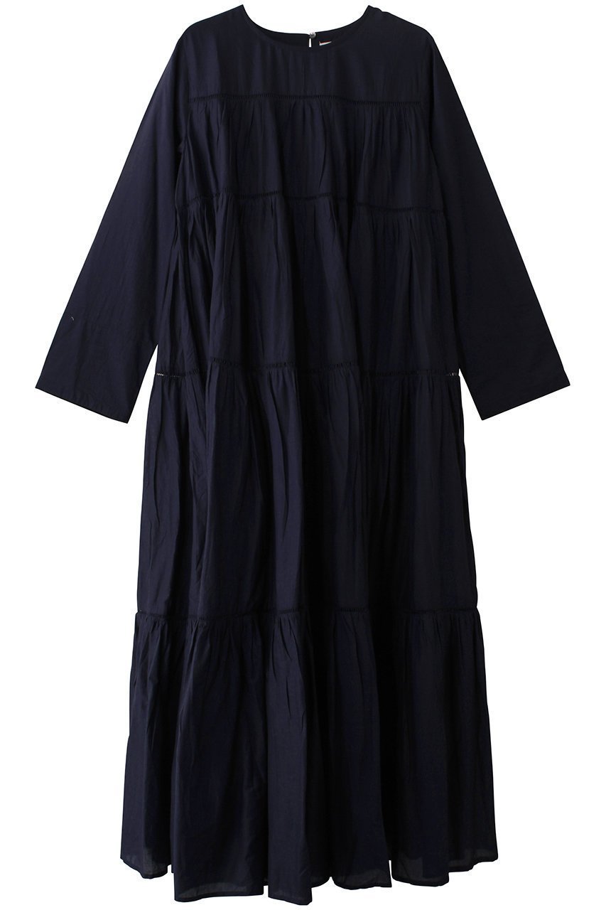 【ヌキテパ/NE QUITTEZ PAS】のCOTTON VOILE ティアード マキシドレス インテリア・キッズ・メンズ・レディースファッション・服の通販 founy(ファニー) 　ファッション　Fashion　レディースファッション　Fashion for Women　ワンピース　Dresses　フォーマル・パーティードレス・結婚式用ドレス　Elegant & Casual Dresses　チュニック　Tunic Tops & Dresses　サンダル　Sandals, Summer Shoes　シューズ　Shoes, Footwear　チュニック　Tunic, Long Top　ティアード　Tiered, Tiered Style　ドレス　Dress, One-Piece　フェミニン　Feminine, Girly　フラット　Flat, Flat Shoes　マキシ　Maxi, Full Length　レース　Lace, Lace Fabric　ロング　Long, Long-Length　ネイビー|ID: prp329100004423987 ipo3291000000032873190