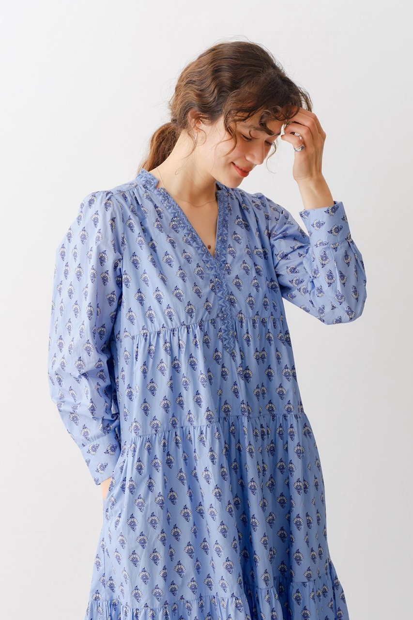 【ヌキテパ/NE QUITTEZ PAS】のPOPLIN PAISLEY プリント ティアードドレス 人気、トレンドファッション・服の通販 founy(ファニー) 　ファッション　Fashion　レディースファッション　Fashion for Women　ワンピース　Dresses　フォーマル・パーティードレス・結婚式用ドレス　Elegant & Casual Dresses　チュニック　Tunic Tops & Dresses　オリエンタル　Oriental Pattern　チュニック　Tunic, Long Top　ドレス　Dress, One-Piece　プリント　Print, Printed Pattern　ロング　Long, Long-Length　夏　Summer　春　Spring　S/S・春夏　SS, Spring/Summer, Warm Season　other-7|ID: prp329100004423989 ipo3291000000032873342