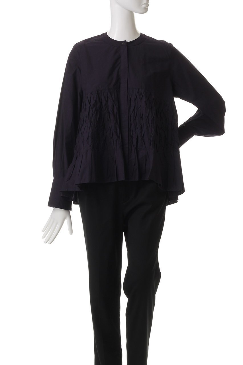 【ヌキテパ/NE QUITTEZ PAS】のCOTTON POPLIN ウェーブ タックブラウス 人気、トレンドファッション・服の通販 founy(ファニー) 　ファッション　Fashion　レディースファッション　Fashion for Women　トップス・カットソー　Cut & Sew Tops　シャツ・ブラウス・オフィスカジュアル　Elegant Blouses & Button-Ups　ウェーブ　Wavy Pattern　スリーブ　Sleeve, Long Sleeve / Short Sleeve　フレア　Flare, Flared　ロング　Long, Long-Length　エレガント 上品　Elegant　other-2|ID: prp329100004423990 ipo3291000000032854828