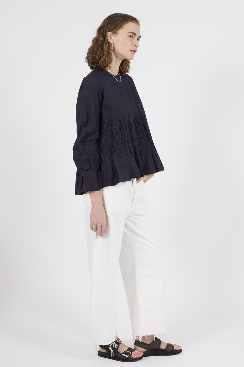【ヌキテパ/NE QUITTEZ PAS】のCOTTON POPLIN ウェーブ タックブラウス 人気、トレンドファッション・服の通販 founy(ファニー) 　ファッション　Fashion　レディースファッション　Fashion for Women　トップス・カットソー　Cut & Sew Tops　シャツ・ブラウス・オフィスカジュアル　Elegant Blouses & Button-Ups　ウェーブ　Wavy Pattern　スリーブ　Sleeve, Long Sleeve / Short Sleeve　フレア　Flare, Flared　ロング　Long, Long-Length　エレガント 上品　Elegant　other-8|ID: prp329100004423990 ipo3291000000032854851