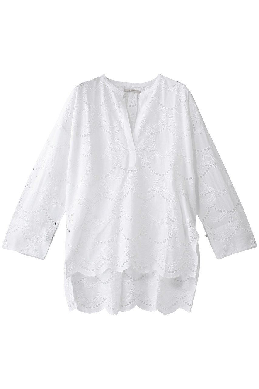 【ヌキテパ/NE QUITTEZ PAS】のCOTTON VOILE DOT HEMLA ブラウス 人気、トレンドファッション・服の通販 founy(ファニー) 　ファッション　Fashion　レディースファッション　Fashion for Women　トップス・カットソー　Cut & Sew Tops　シャツ・ブラウス・オフィスカジュアル　Elegant Blouses & Button-Ups　スカラップ　Scallop, Scalloped Edge　スリーブ　Sleeve, Long Sleeve / Short Sleeve　フェミニン　Feminine, Girly　レース　Lace, Lace Fabric　ロング　Long, Long-Length　春　Spring　 other-1|ID: prp329100004423992 ipo3291000000032854770