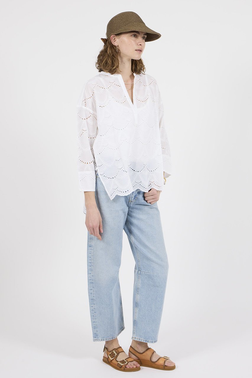 【ヌキテパ/NE QUITTEZ PAS】のCOTTON VOILE DOT HEMLA ブラウス 人気、トレンドファッション・服の通販 founy(ファニー) 　ファッション　Fashion　レディースファッション　Fashion for Women　トップス・カットソー　Cut & Sew Tops　シャツ・ブラウス・オフィスカジュアル　Elegant Blouses & Button-Ups　スカラップ　Scallop, Scalloped Edge　スリーブ　Sleeve, Long Sleeve / Short Sleeve　フェミニン　Feminine, Girly　レース　Lace, Lace Fabric　ロング　Long, Long-Length　春　Spring　other-6|ID: prp329100004423992 ipo3291000000032854798