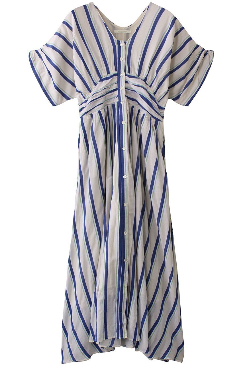 【ヌキテパ/NE QUITTEZ PAS】のCOTTON VOILE STRIPE ウエスト ギャザードレス 人気、トレンドファッション・服の通販 founy(ファニー) 　ファッション　Fashion　レディースファッション　Fashion for Women　ワンピース　Dresses　フォーマル・パーティードレス・結婚式用ドレス　Elegant & Casual Dresses　チュニック　Tunic Tops & Dresses　ギャザー　Gathered, Ruffled　ストライプ　Stripe, Striped Pattern　チュニック　Tunic, Long Top　ドレス　Dress, One-Piece　ペーパー　Paper, Kraft Paper　ラフィア　Raffia, Natural Straw　リゾート　Resort, Vacation Style　ロング　Long, Long-Length　夏　Summer　 other-1|ID: prp329100004423994 ipo3291000000032807314