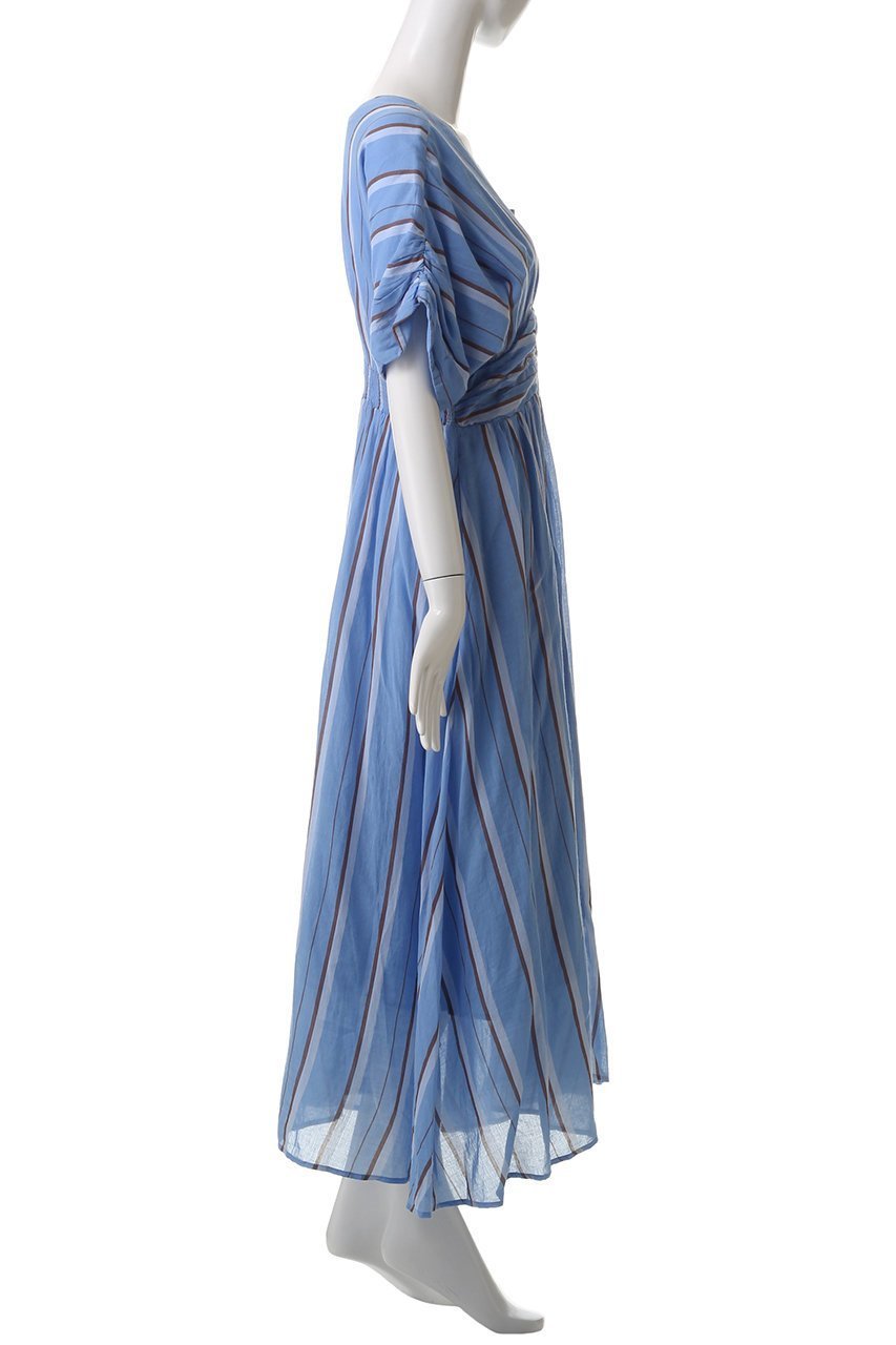 【ヌキテパ/NE QUITTEZ PAS】のCOTTON VOILE STRIPE ウエスト ギャザードレス 人気、トレンドファッション・服の通販 founy(ファニー) 　ファッション　Fashion　レディースファッション　Fashion for Women　ワンピース　Dresses　フォーマル・パーティードレス・結婚式用ドレス　Elegant & Casual Dresses　チュニック　Tunic Tops & Dresses　ギャザー　Gathered, Ruffled　ストライプ　Stripe, Striped Pattern　チュニック　Tunic, Long Top　ドレス　Dress, One-Piece　ペーパー　Paper, Kraft Paper　ラフィア　Raffia, Natural Straw　リゾート　Resort, Vacation Style　ロング　Long, Long-Length　夏　Summer　other-3|ID: prp329100004423994 ipo3291000000032807318