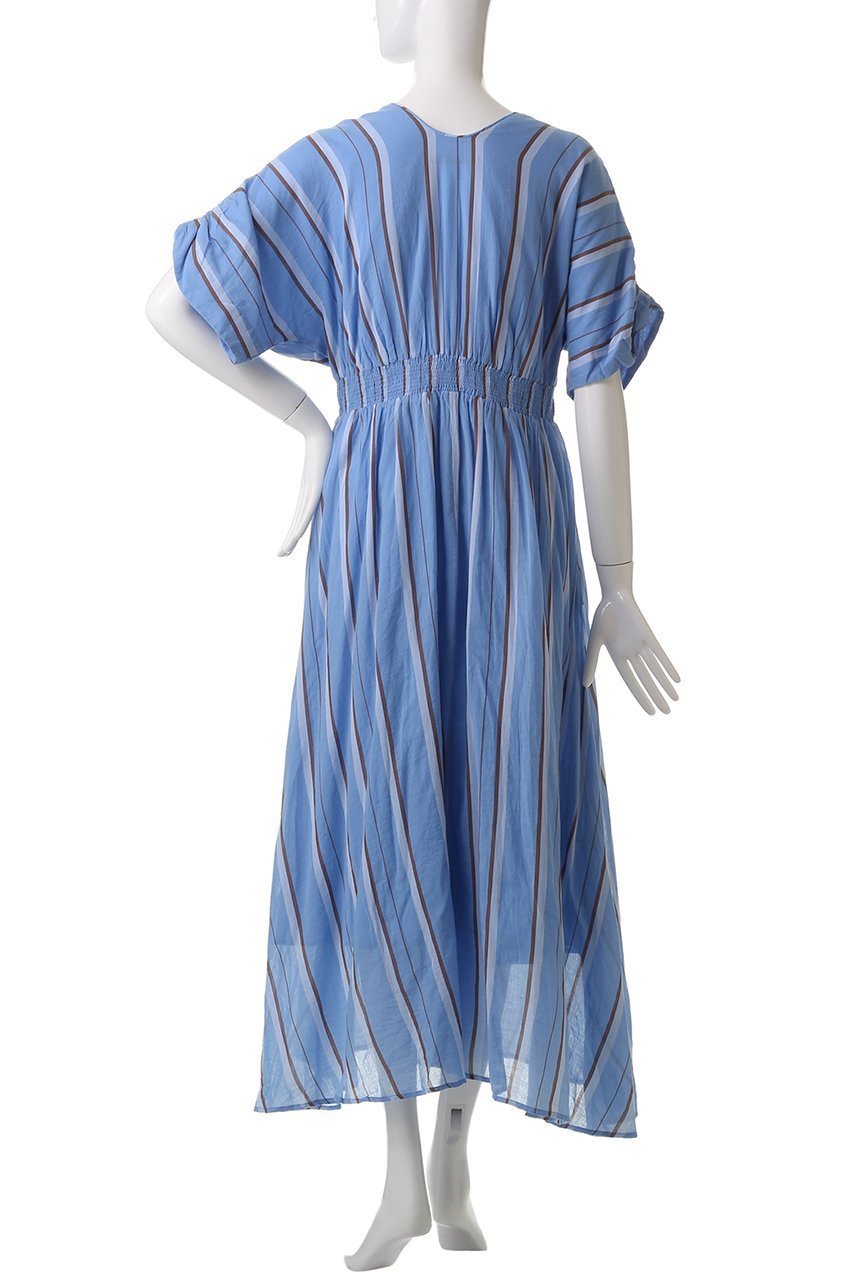 【ヌキテパ/NE QUITTEZ PAS】のCOTTON VOILE STRIPE ウエスト ギャザードレス 人気、トレンドファッション・服の通販 founy(ファニー) 　ファッション　Fashion　レディースファッション　Fashion for Women　ワンピース　Dresses　フォーマル・パーティードレス・結婚式用ドレス　Elegant & Casual Dresses　チュニック　Tunic Tops & Dresses　ギャザー　Gathered, Ruffled　ストライプ　Stripe, Striped Pattern　チュニック　Tunic, Long Top　ドレス　Dress, One-Piece　ペーパー　Paper, Kraft Paper　ラフィア　Raffia, Natural Straw　リゾート　Resort, Vacation Style　ロング　Long, Long-Length　夏　Summer　other-4|ID: prp329100004423994 ipo3291000000032807319