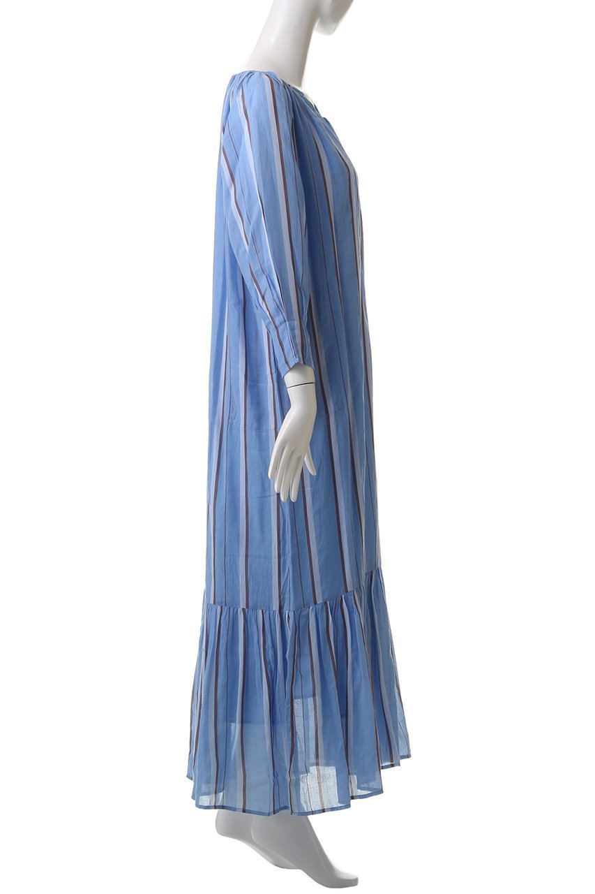 【ヌキテパ/NE QUITTEZ PAS】のCOTTON VOILE ストライプ ギャザーネックドレス 人気、トレンドファッション・服の通販 founy(ファニー) 　ファッション　Fashion　レディースファッション　Fashion for Women　ワンピース　Dresses　フォーマル・パーティードレス・結婚式用ドレス　Elegant & Casual Dresses　チュニック　Tunic Tops & Dresses　ギャザー　Gathered, Ruffled　スタイリッシュ　Stylish, Fashionable　ストライプ　Stripe, Striped Pattern　チュニック　Tunic, Long Top　ドレス　Dress, One-Piece　フェミニン　Feminine, Girly　ロング　Long, Long-Length　今季　This Season, Current Season　夏　Summer　春　Spring　S/S・春夏　SS, Spring/Summer, Warm Season　other-3|ID: prp329100004423995 ipo3291000000032873145