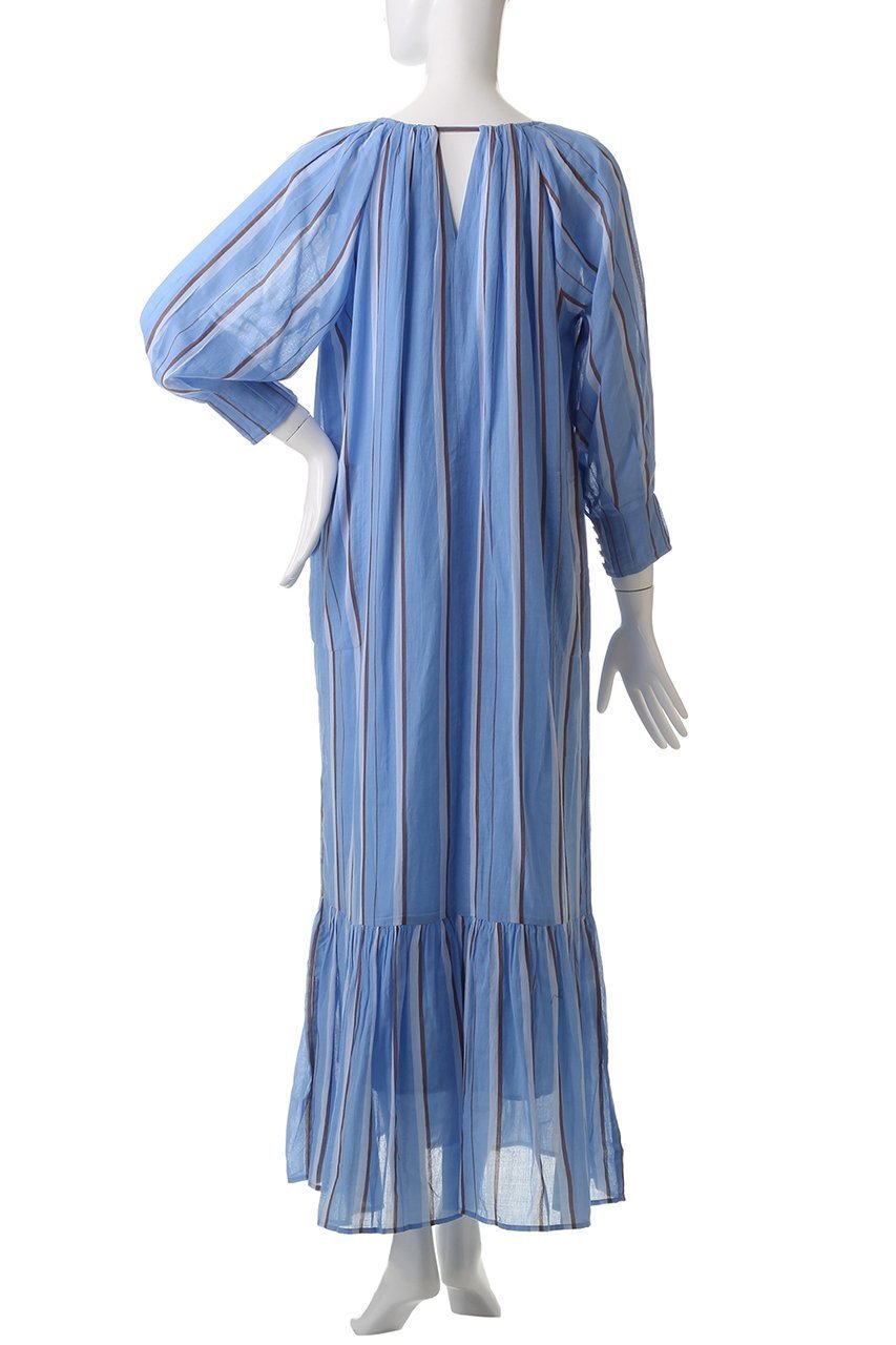 【ヌキテパ/NE QUITTEZ PAS】のCOTTON VOILE ストライプ ギャザーネックドレス 人気、トレンドファッション・服の通販 founy(ファニー) 　ファッション　Fashion　レディースファッション　Fashion for Women　ワンピース　Dresses　フォーマル・パーティードレス・結婚式用ドレス　Elegant & Casual Dresses　チュニック　Tunic Tops & Dresses　ギャザー　Gathered, Ruffled　スタイリッシュ　Stylish, Fashionable　ストライプ　Stripe, Striped Pattern　チュニック　Tunic, Long Top　ドレス　Dress, One-Piece　フェミニン　Feminine, Girly　ロング　Long, Long-Length　今季　This Season, Current Season　夏　Summer　春　Spring　S/S・春夏　SS, Spring/Summer, Warm Season　other-4|ID: prp329100004423995 ipo3291000000032873150