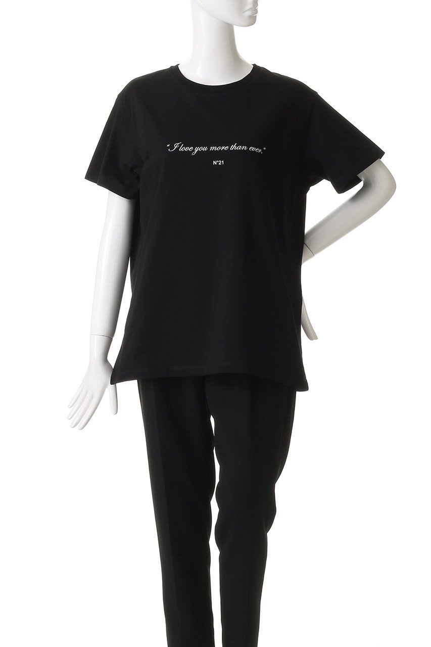 【ヌメロ ヴェントゥーノ/N°21】のメッセージTシャツ 人気、トレンドファッション・服の通販 founy(ファニー) 　ファッション　Fashion　レディースファッション　Fashion for Women　トップス・カットソー　Cut & Sew Tops　シャツ・ブラウス・オフィスカジュアル　Elegant Blouses & Button-Ups　ロングTシャツ・Tシャツ　Longline T-Shirts & Tees　カットソー・ベーシックTシャツ　Cut-and-Sewn Tops / Stretch Tees & Basics　ショート　Short, Short Length　シンプル　Simple, Minimal　スリーブ　Sleeve, Long Sleeve / Short Sleeve　フォルム　Silhouette, Form　other-2|ID: prp329100004424006 ipo3291000000032868252