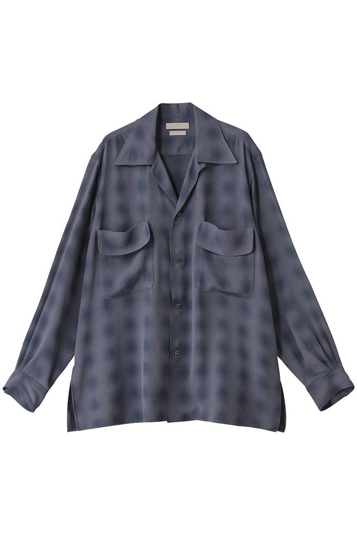 【ヨーク/YOKE】の【UNISEX】BLURRED OMBRE PLAID オープンカラーシャツ インテリア・キッズ・メンズ・レディースファッション・服の通販 founy(ファニー) https://founy.com/ ファッション Fashion レディースファッション Fashion for Women トップス・カットソー Cut & Sew Tops シャツ・ブラウス・オフィスカジュアル Elegant Blouses & Button-Ups ユニセックス Unisex, Genderless おすすめ Recommended / Our Picks ジャカード／ジャガード Jacquard, Woven Pattern スリット Slit, Slit Detail スリーブ Sleeve, Long Sleeve / Short Sleeve フラップ Flap, Flap Pocket ポケット Pocket, Pocket Detail ロング Long, Long-Length 定番 Standard, Basic Item |ID: prp329100004424014 ipo3291000000036396495