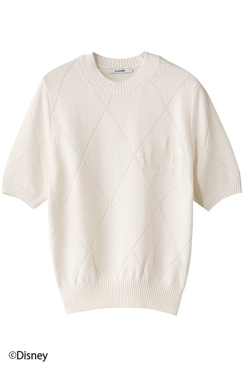 【スローン/SLOANE】の5Gリンクス編み ミッキーマウス/半袖クルーネック 人気、トレンドファッション・服の通販 founy(ファニー) 　ファッション　Fashion　レディースファッション　Fashion for Women　トップス・カットソー　Cut & Sew Tops　ニット　Knit Tops & Sweaters　カジュアルプルオーバー・ニットトップス　Pullovers & Knit Tops / Casual Pullovers　半袖　Short Sleeve, Half Sleeve　 other-1|ID: prp329100004424015 ipo3291000000032943976