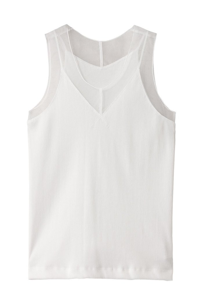 【マルティニーク/martinique】のリブチュールタンク インテリア・キッズ・メンズ・レディースファッション・服の通販 founy(ファニー) https://founy.com/ ファッション Fashion レディースファッション Fashion for Women トップス・カットソー Cut & Sew Tops キャミソール&ノースリーブ Camisoles & Sleeveless Tops シャツ・ブラウス・オフィスカジュアル Elegant Blouses & Button-Ups ロングTシャツ・Tシャツ Longline T-Shirts & Tees カットソー・ベーシックTシャツ Cut-and-Sewn Tops / Stretch Tees & Basics インナー Innerwear キャミソール Camisole, Spaghetti Strap Top シアー Sheer, See-Through ジャケット Jacket, Outerwear タンク Tank Top, Sleeveless Top チュール Tulip, Tulip Motif デニム Denim, Jeans Material ドッキング Docking, Mixed Material |ID: prp329100004424018 ipo3291000000036906111