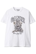 【ガニー/GANNI】のBasic Jersey Leopard リラックスTシャツ 人気、トレンドファッション・服の通販 founy(ファニー) ファッション Fashion レディースファッション WOMEN トップス・カットソー Tops/Tshirt シャツ/ブラウス Shirts/Blouses ロング / Tシャツ T-Shirts カットソー Cut and Sewn ショート Short スリーブ Sleeve リラックス Relax 夏 Summer NEW・新作・新着・新入荷 New Arrivals thumbnail ホワイト|ID: prp329100004424019 ipo3291000000030892568