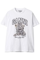 【ガニー/GANNI】のBasic Jersey Leopard リラックスTシャツ 人気、トレンドファッション・服の通販 founy(ファニー) ファッション Fashion レディースファッション Fashion for Women トップス・カットソー Cut & Sew Tops シャツ・ブラウス・オフィスカジュアル Elegant Blouses & Button-Ups ロングTシャツ・Tシャツ Longline T-Shirts & Tees カットソー・ベーシックTシャツ Cut-and-Sewn Tops / Stretch Tees & Basics ショート Short, Short Length スリーブ Sleeve, Long Sleeve / Short Sleeve リラックス Relax, Relaxed Fit 夏 Summer thumbnail ホワイト|ID: prp329100004424019 ipo3291000000032841010