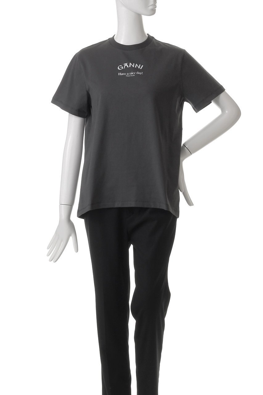 【ガニー/GANNI】のBasic Jersey Ganni リラックス Tシャツ 人気、トレンドファッション・服の通販 founy(ファニー) 　ファッション　Fashion　レディースファッション　Fashion for Women　トップス・カットソー　Cut & Sew Tops　シャツ・ブラウス・オフィスカジュアル　Elegant Blouses & Button-Ups　ロングTシャツ・Tシャツ　Longline T-Shirts & Tees　カットソー・ベーシックTシャツ　Cut-and-Sewn Tops / Stretch Tees & Basics　なめらか　Smooth, Silky Texture　ショート　Short, Short Length　スリーブ　Sleeve, Long Sleeve / Short Sleeve　フロント　Front, Front Design　プリント　Print, Printed Pattern　リラックス　Relax, Relaxed Fit　other-2|ID: prp329100004424020 ipo3291000000032811472